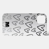 可愛いラブブラック&ホワイトハートパーソナライズされた電話 Case-Mate iPhoneケース (裏面 (横))