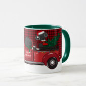 可愛いラブラドレスレッドクリスマストラック マグカップ (正面右)