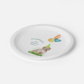 可愛いラブラドールパピー誕生日ポーティバルーン ペーパープレート (アングル)