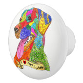 可愛いラブラドールレトリエバードアノブ – セラミック セラミックノブ (右)