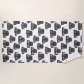 可愛いラブラドールレトリエバードッグ ビーチタオル (正面)