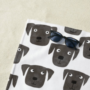 可愛いラブラドールレトリエバードッグ ビーチタオル