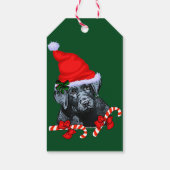 可愛いラブラドールレトリエバーパピークリスマス ギフトタグ (裏面)