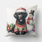 可愛いラブラドールレトリエバーパピードッグクリスマス クッション (正面)
