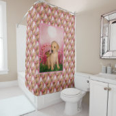 可愛いラブラドールレトリエバーパピーバタフライパターン シャワーカーテン (インサイチュ)