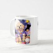 可愛いラブラドールレトリバーとハロウィーンキャンディ コーヒーマグカップ (正面左)