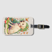 可愛いラブラドールレトリバーと蝶 ラゲッジタグ (正面横)