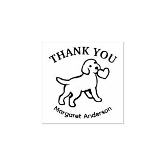 可愛いラブラドール子犬ありがとう ラバースタンプ