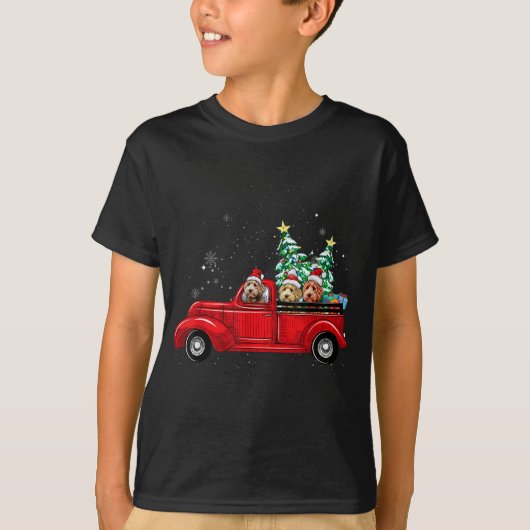 可愛いラブラドール犬の運転クリスマストラッククリスマス Tシャツ (正面)