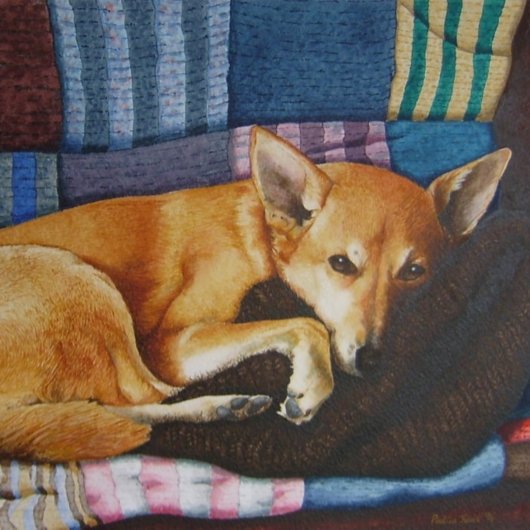 可愛いラブラドール・レトリバー犬の写真 ランバークッション