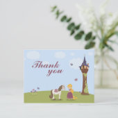 可愛いラプンツェル塔の女の子の感謝していあなたのポストカード ポストカード (スタンド正面)