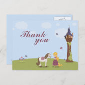 可愛いラプンツェル塔の女の子の感謝していあなたのポストカード ポストカード (正面/裏面)