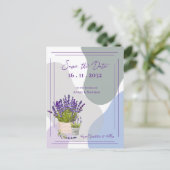 可愛いラベかわいらしンダーをテーマにしたフローラ結婚ズ 案内ポストカード (スタンド正面)