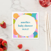 可愛いラベカラフルンダーブルーベビーシャワーカスタム スタンダードカクテルナプキン (インサイチュ)