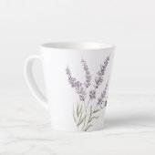 可愛いラベンダーの花 カフェラテマグ (左アングル)
