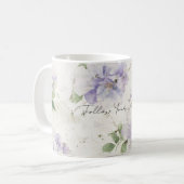 可愛いラベンダーの花 コーヒーマグカップ (正面左)