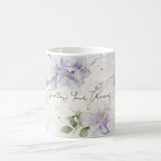 可愛いラベンダーの花 コーヒーマグカップ (中央)