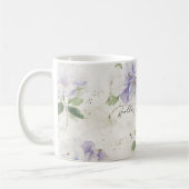 可愛いラベンダーの花 コーヒーマグカップ (左)