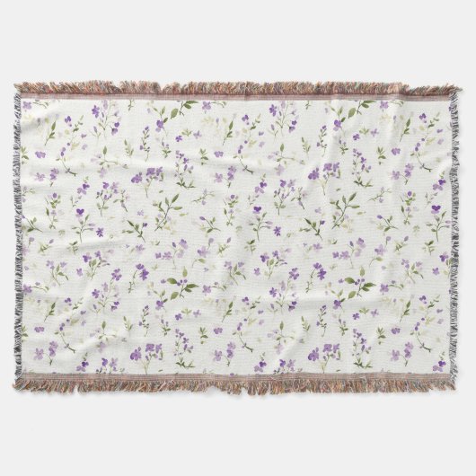 可愛いラベンダーの花 スローブランケット (正面)