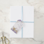 可愛いラベンダーパープルフローラ鹿ベビーシャワー ギフトタグ (より糸付き)