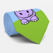 可愛いラベンダーヒッポ ネクタイ (ロール)