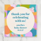 可愛いラベンダーブルーベビーシャワーカスタムサンキューサンキュー フェイバータグ (裏面)