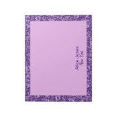 可愛いラベンダー柄の水彩花パープル ノートパッド (回転)