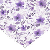 可愛いラベンダー柄の水彩花白 ショートテーブルランナー (コーナー)