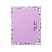 可愛いラベンダー柄の水彩花 ノートパッド (回転)