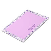 可愛いラベンダー柄の水彩花 ノートパッド (アングル)