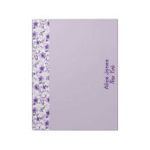 可愛いラベンダー柄の水彩花 ノートパッド (回転)