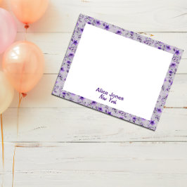 可愛いラベンダー柄の水色の花ライトグレー ノートパッド