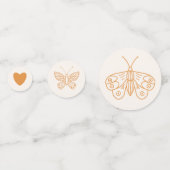 可愛いラベンダー&オレンジバタフライベビーシャワー コンフェッティ (正面)