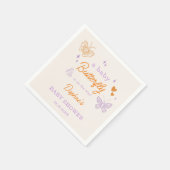 可愛いラベンダー&オレンジバタフライベビーシャワー スタンダードカクテルナプキン (角)