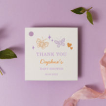 可愛いラベンダー&オレンジバタフライベビーシャワー