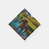 可愛いラボドッグチョコレートラブラドールレトリバーアニマル スタンダードカクテルナプキン (角)