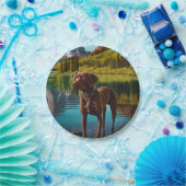 可愛いラボドッグチョコレートラブラドールレトリバーアニマル ペーパープレート (パーティー)