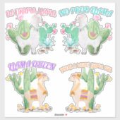 可愛いラマとおもしろいラマユーモアことわざ- 4ビニール シール (シート)