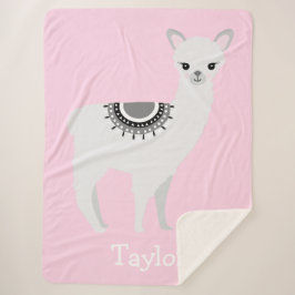「可愛いラマの夢」シェラパーソナライズされたパブランケット シェルパブランケット
