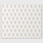 可愛いラマの水モダン色 ラッピングペーパー (フラット)