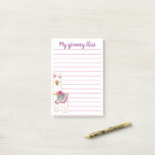 可愛いラマの裏地 ポストイット (デスク上)