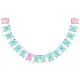 可愛いラマの誕生日パーティーのバンティングバナー バンティングフラッグ