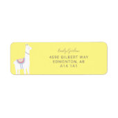 可愛いラマの赤ちゃんシャワー黄色男女兼用茶色 ラベル (正面)