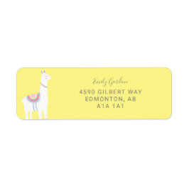 可愛いラマの赤ちゃんシャワー黄色男女兼用茶色 ラベル