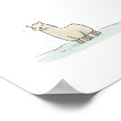 可愛いラマイラストレーション – 愛らしい穏やかなラマ ポスター (角)