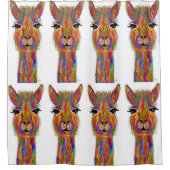 可愛いラマカラフルシャワーカーテン シャワーカーテン (正面)