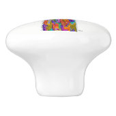 可愛いラマカラフルドアノブ – セラミック セラミックノブ (側面)