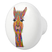 可愛いラマカラフルドアノブ – セラミック セラミックノブ (右)