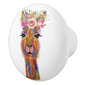 可愛いラマカラフルフローラノブ&プル セラミックノブ (右)