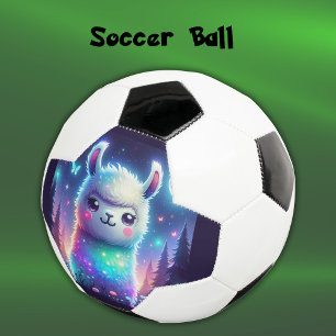 可愛いラマカラフルホログラフィー サッカーボール